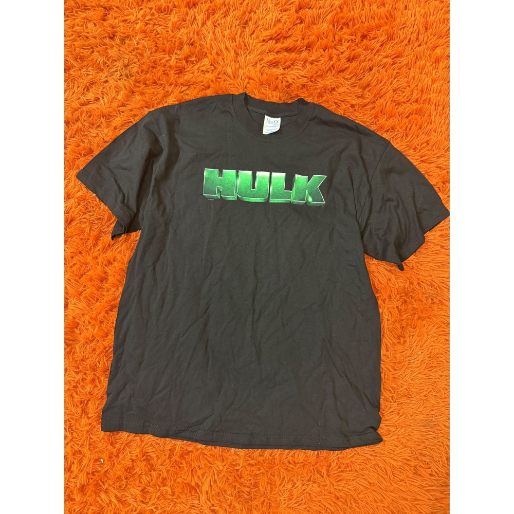 Vintage 2003 Marvel Hulk Graphic T-Shirt Mens XL Black M&O Knits Heavyweight Tee